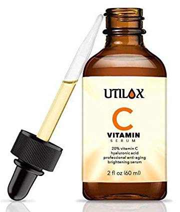 Utilax Vitamin C Serum for Face, 2017 Best Organic Anti-Aging Facial Serum with Hyaluronic Acid, Large 2 oz