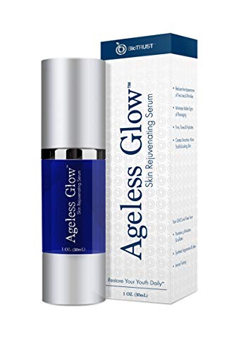 Ageless Glow Anti Aging Moisturizer, Skin Brightening Serum with Vitamin C and Hyaluronic Acid, Plant-Based, Naturally Derived Facial Serum 1 fl oz.