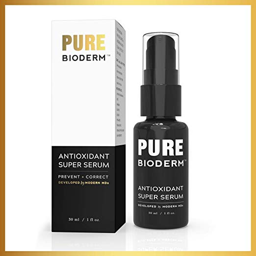 Antioxidant Super Serum - Dermatologist Developed Anti Aging Serum w/Vitamin C, Phloretin, Ferulic Acid & Peptides to Correct Premature Signs of Aging and Protect Skin from Environmental Toxins. 1 oz