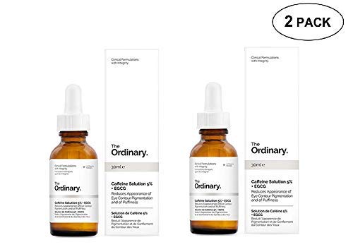 2 Pack of The Ordinary Caffeine Solution 5% + EGCG (30ml): Reduces Appearance of Eye Contour Pigmentation and Puffiness