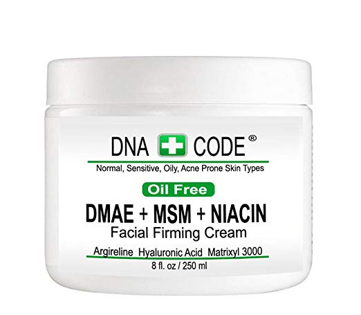 OIL FREE-DMAE+MSM+NIACIN Firming Cream, 100% Pure Hyaluronic Acid, Argireline, Matrixyl 3000