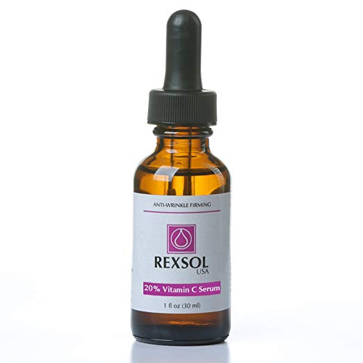 REXSOL 20% Vitamin C Serum Anti-wrinkle Firming | With Hyaluronic acid, Chamomile Extract & Grape Seed Extract | Effectively minimizes the appearance of fine lines, wrinkle & age spots.(30 ml/1 fl oz)