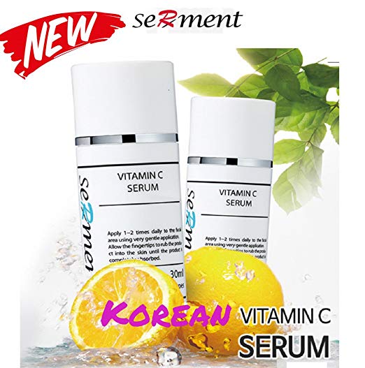 Serment Korean Cosmetics Vitamin C Serum w/Ascorbic acid 10-Vitamin Plant Extracts w/ ASL absorbtion, Anti-aging, Brightening effect, Collagen Synthesis accelearation