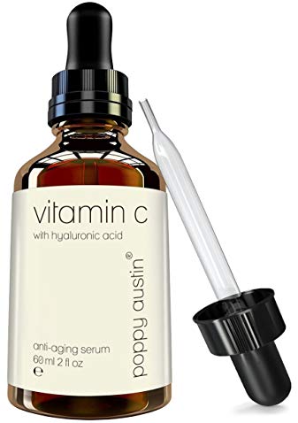 Vitamin C Serum for Face by Poppy Austin - DOUBLE SIZED 2oz - Cruelty-Free, Best Natural, Organic & Triple Purified Vit C Serum - with Hyaluronic Acid Serum, Vitamin E & Jojoba Oil