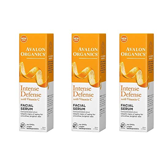 Avalon Organics Vitamin C Renewal Vitality Facial Serum, 1 Ounce (Pack of 3)