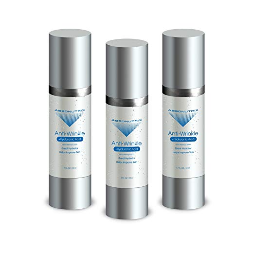 3 Bottles Absonutrix Anti-wrinkle Hyaluronic Acid with 60% Matrixyl 3000 Reduce Fine Lines and Wrinkles 100% Pure!