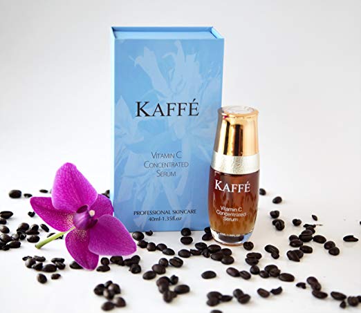 Vitamin C concentrated serum Infused with 100% Organic Kona Coffee for Hydration, Skin Revitalization, and Anti Aging by Kaffé Skincare