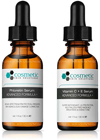 Phloretin Serum + Vitamin C+E Serum Advanced Formula +. Preventative topical Vitamin C - 2 Combo Pack - 1 fl oz / 30 ml each.