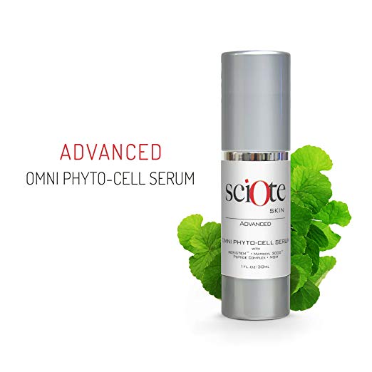 SCIOTE SKIN ADVANCED OMNI PHYTO-CELL SERUM - AWARD WINNING Natural & Certified Organic, Anti-Aging, Reduces Wrinkles, Brightens & Firming Face Serum for Women and Men. For All Skin Types. 1oz/30ml