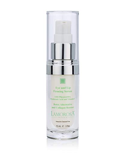 Lamorosa Natural Eye and Lip Firming Serum 0.5 OZ, Moisturizing and Anti-Wrinkle Collagen Booster