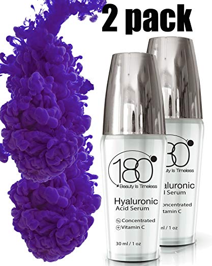 Pack Of 2 - Hyaluronic Acid Serum for Face - 180 Cosmetics - Face Lift Skin Serum for Face and Eyes - Pure Hyaluronic Acid - Hydrating Serum - Anti Aging - Anti Wrinkle - Wrinkles and Fine Lines
